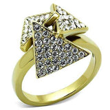 TK1485 - IP Gold(Ion Plating) Stainless Steel Ring with Top Grade Crystal in Clear - Alamode - Flyclothing LLC