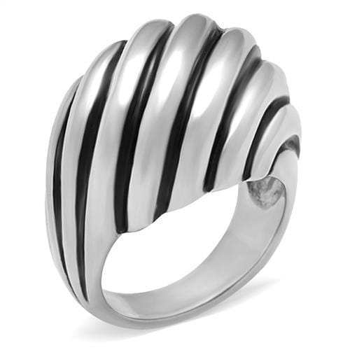 TK148 - High polished (no plating) Stainless Steel Ring with No Stone - Alamode - Flyclothing LLC