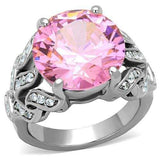 TK1512 - High polished (no plating) Stainless Steel Ring with AAA Grade CZ in Rose - Alamode - Flyclothing LLC