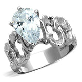 TK1534 - High polished (no plating) Stainless Steel Ring with AAA Grade CZ in Clear - Alamode - Flyclothing LLC