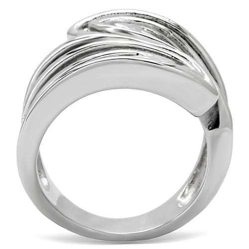 TK153 - High polished (no plating) Stainless Steel Ring with No Stone - Alamode - Flyclothing LLC