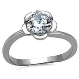 TK1540 - High polished (no plating) Stainless Steel Ring with AAA Grade CZ in Clear - Alamode - Flyclothing LLC