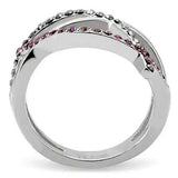 TK156 - High polished (no plating) Stainless Steel Ring with Top Grade Crystal in Multi Color - Alamode - Flyclothing LLC
