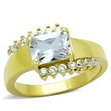 TK1588 - IP Gold(Ion Plating) Stainless Steel Ring with AAA Grade CZ in Clear - Alamode - Flyclothing LLC