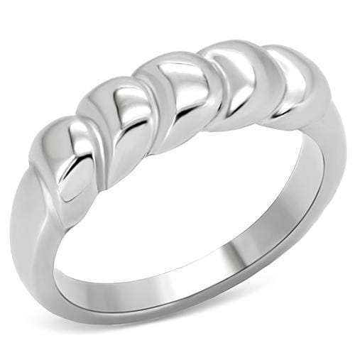 TK159 - High polished (no plating) Stainless Steel Ring with No Stone - Alamode - Flyclothing LLC