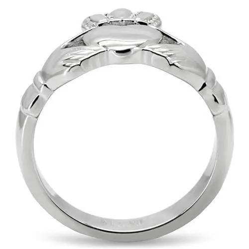 TK160 - High polished (no plating) Stainless Steel Ring with No Stone - Alamode - Flyclothing LLC