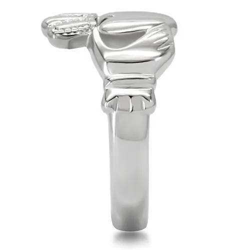 TK160 - High polished (no plating) Stainless Steel Ring with No Stone - Alamode - Flyclothing LLC