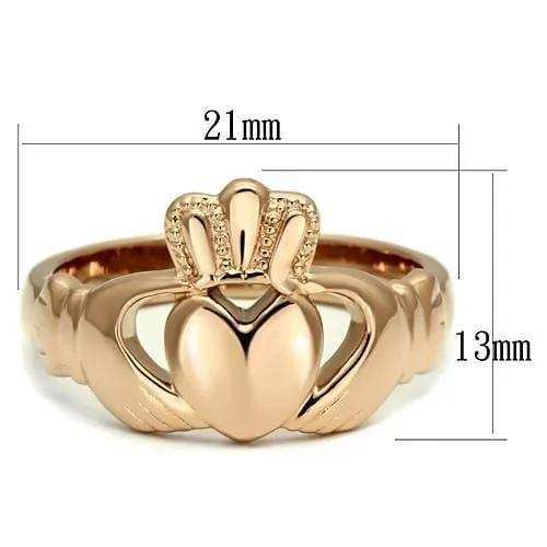 TK160R - IP Rose Gold(Ion Plating) Stainless Steel Ring with No Stone - Alamode - Flyclothing LLC