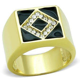 TK1613 - IP Gold(Ion Plating) Stainless Steel Ring with Top Grade Crystal in Clear - Alamode - Flyclothing LLC
