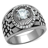 TK1614 - High polished (no plating) Stainless Steel Ring with AAA Grade CZ in Clear - Alamode - Flyclothing LLC