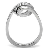 TK161 - High polished (no plating) Stainless Steel Ring with Top Grade Crystal in Clear - Alamode - Flyclothing LLC