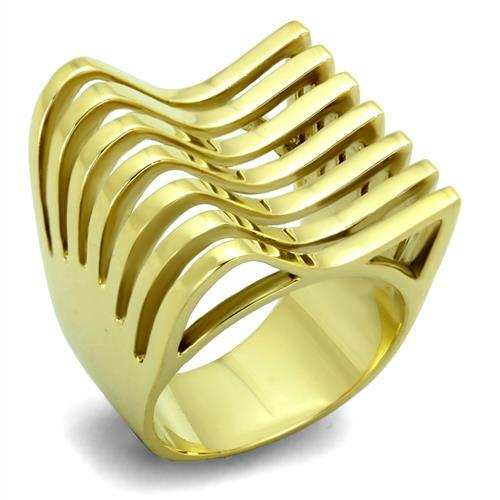 TK1628 - IP Gold(Ion Plating) Stainless Steel Ring with No Stone - Alamode - Flyclothing LLC