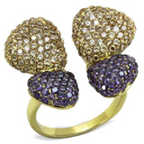 TK1639 - IP Gold(Ion Plating) Stainless Steel Ring with AAA Grade CZ in Multi Color - Alamode - Flyclothing LLC