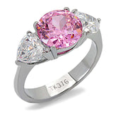 TK164 - High polished (no plating) Stainless Steel Ring with AAA Grade CZ in Rose - Alamode - Flyclothing LLC