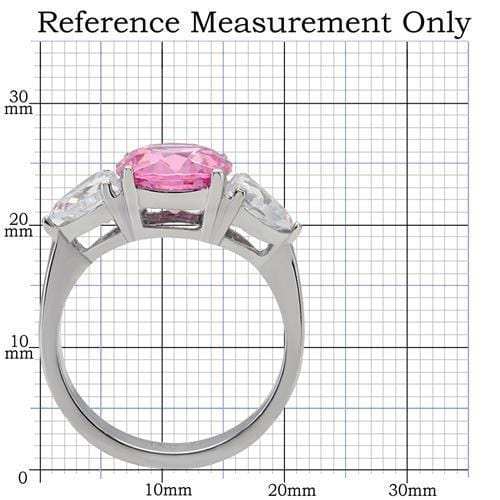 TK164 - High polished (no plating) Stainless Steel Ring with AAA Grade CZ in Rose - Alamode - Flyclothing LLC