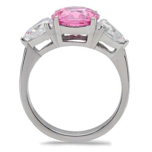 TK164 - High polished (no plating) Stainless Steel Ring with AAA Grade CZ in Rose - Alamode - Flyclothing LLC