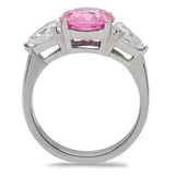 TK164 - High polished (no plating) Stainless Steel Ring with AAA Grade CZ in Rose - Alamode - Flyclothing LLC