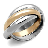 TK1670 - Two-Tone IP Rose Gold Stainless Steel Ring with No Stone - Alamode - Flyclothing LLC