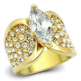 TK1672 - IP Gold(Ion Plating) Stainless Steel Ring with AAA Grade CZ in Clear - Alamode - Flyclothing LLC