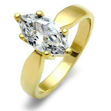 TK1673 - IP Gold(Ion Plating) Stainless Steel Ring with AAA Grade CZ in Clear - Alamode - Flyclothing LLC