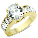 TK1675 - IP Gold(Ion Plating) Stainless Steel Ring with AAA Grade CZ in Clear - Alamode - Flyclothing LLC