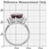 TK167 - High polished (no plating) Stainless Steel Ring with Synthetic Synthetic Glass in Amethyst - Alamode - Flyclothing LLC