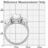 TK168 - High polished (no plating) Stainless Steel Ring with AAA Grade CZ in Clear - Alamode - Flyclothing LLC