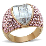 TK1692 - IP Rose Gold(Ion Plating) Stainless Steel Ring with AAA Grade CZ in Clear - Alamode - Flyclothing LLC
