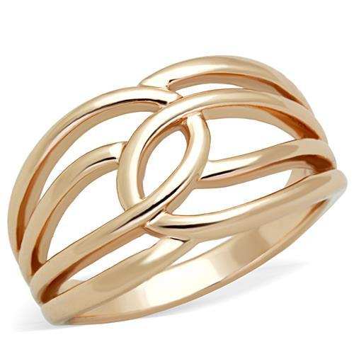 TK1696 - IP Rose Gold(Ion Plating) Stainless Steel Ring with No Stone - Alamode - Flyclothing LLC