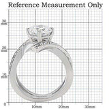 TK169 - High polished (no plating) Stainless Steel Ring with AAA Grade CZ in Clear - Alamode - Flyclothing LLC