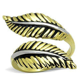 TK1707 - Two-Tone IP Gold (Ion Plating) Stainless Steel Ring with Epoxy in Jet - Alamode - Flyclothing LLC