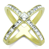 TK1726 - IP Gold(Ion Plating) Stainless Steel Ring with Top Grade Crystal in Clear - Alamode - Flyclothing LLC