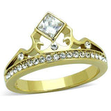 TK1727 - IP Gold(Ion Plating) Stainless Steel Ring with AAA Grade CZ in Clear - Alamode - Flyclothing LLC