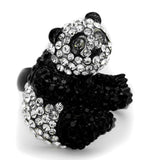 TK1735 - Two-Tone IP Black Stainless Steel Ring with Top Grade Crystal in Black Diamond - Alamode - Flyclothing LLC