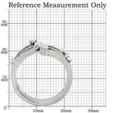 TK173 - High polished (no plating) Stainless Steel Ring with Top Grade Crystal in Clear - Alamode - Flyclothing LLC