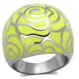 TK1740 - High polished (no plating) Stainless Steel Ring with Epoxy in Citrine Yellow - Alamode - Flyclothing LLC