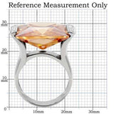 TK174 - High polished (no plating) Stainless Steel Ring with AAA Grade CZ in Champagne - Alamode - Flyclothing LLC