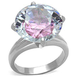 TK1751 High polished (no plating) Stainless Steel Ring with AAA Grade CZ in Multi Color - Alamode - Flyclothing LLC