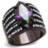TK1752DC - IP Dark Brown (IP coffee) Stainless Steel Ring with AAA Grade CZ in Amethyst - Alamode - Flyclothing LLC
