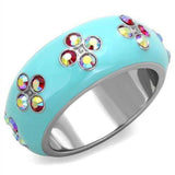 TK1768 - High polished (no plating) Stainless Steel Ring with Top Grade Crystal in Light Rose - Alamode - Flyclothing LLC