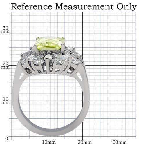 TK176 - High polished (no plating) Stainless Steel Ring with AAA Grade CZ in Apple Green color - Alamode - Flyclothing LLC