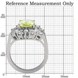 TK176 - High polished (no plating) Stainless Steel Ring with AAA Grade CZ in Apple Green color - Alamode - Flyclothing LLC