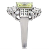TK176 - High polished (no plating) Stainless Steel Ring with AAA Grade CZ in Apple Green color - Alamode - Flyclothing LLC