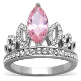 TK1771 - High polished (no plating) Stainless Steel Ring with AAA Grade CZ in Rose - Alamode - Flyclothing LLC
