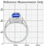 TK178 - High polished (no plating) Stainless Steel Ring with Top Grade Crystal in Sapphire - Alamode - Flyclothing LLC