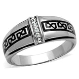 TK1801 - High polished (no plating) Stainless Steel Ring with Top Grade Crystal in Clear - Alamode - Flyclothing LLC