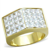 TK1808 - IP Gold(Ion Plating) Stainless Steel Ring with AAA Grade CZ in Clear - Alamode - Flyclothing LLC