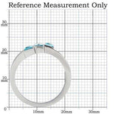 TK180 - High polished (no plating) Stainless Steel Ring with Synthetic Synthetic Glass in Sea Blue - Alamode - Flyclothing LLC