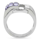 TK181 - High polished (no plating) Stainless Steel Ring with Top Grade Crystal in Tanzanite - Alamode - Flyclothing LLC