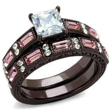 TK1829DC - IP Dark Brown (IP coffee) Stainless Steel Ring with AAA Grade CZ in Clear - Alamode - Flyclothing LLC